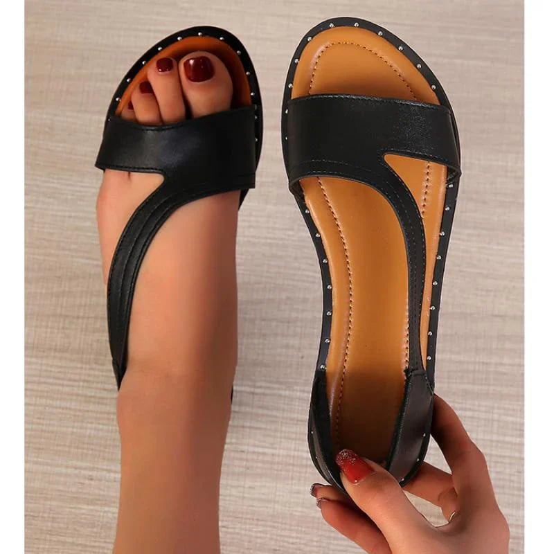 👡Плоски сандали с рибешка уста и шипове✨