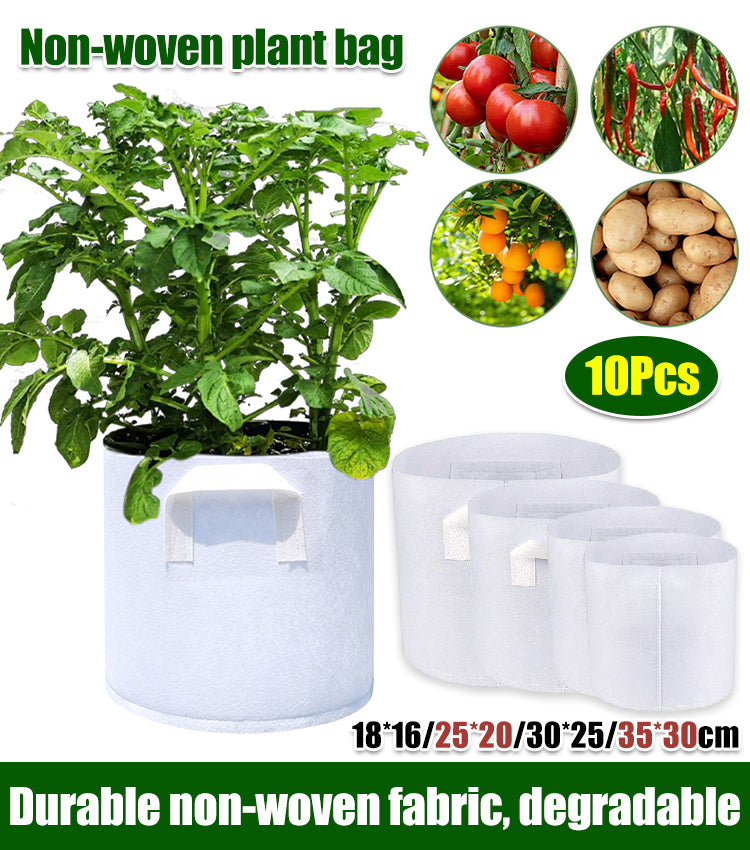 【10 бр.】🌱 3/4/5/7/10 галона торбички за отглеждане на зеленчуци/цветя/растения, здрави торбички за отглеждане от нетъкан текстил