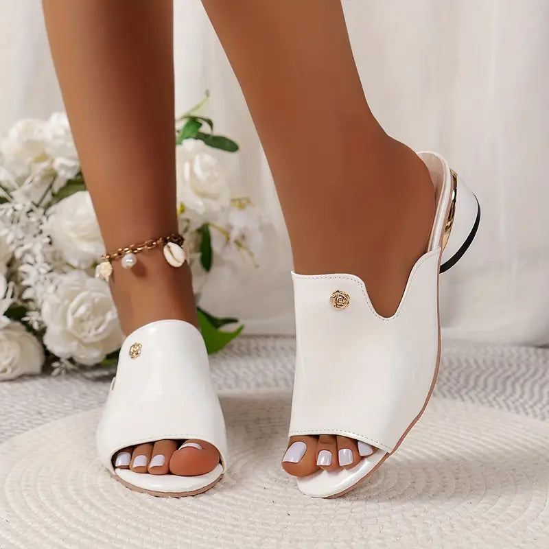 😍Последен ден с 50% отстъпка😍 - Модерни дамски ортопедични кожени сандали с отворени пръсти и дебели токчета