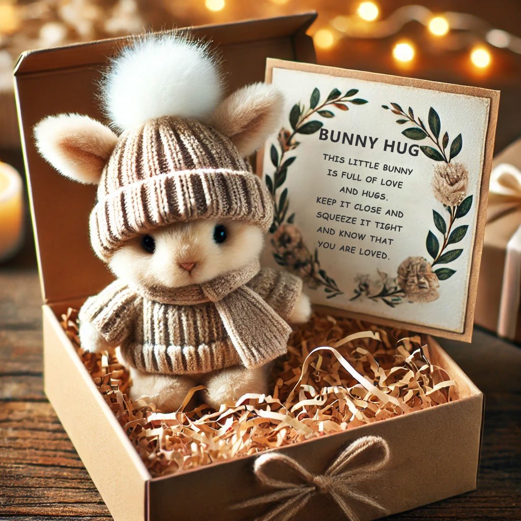🐇Мини зайче прегръща сладък великденски подарък🎁