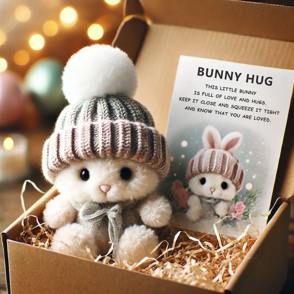 🐇Мини зайче прегръща сладък великденски подарък🎁