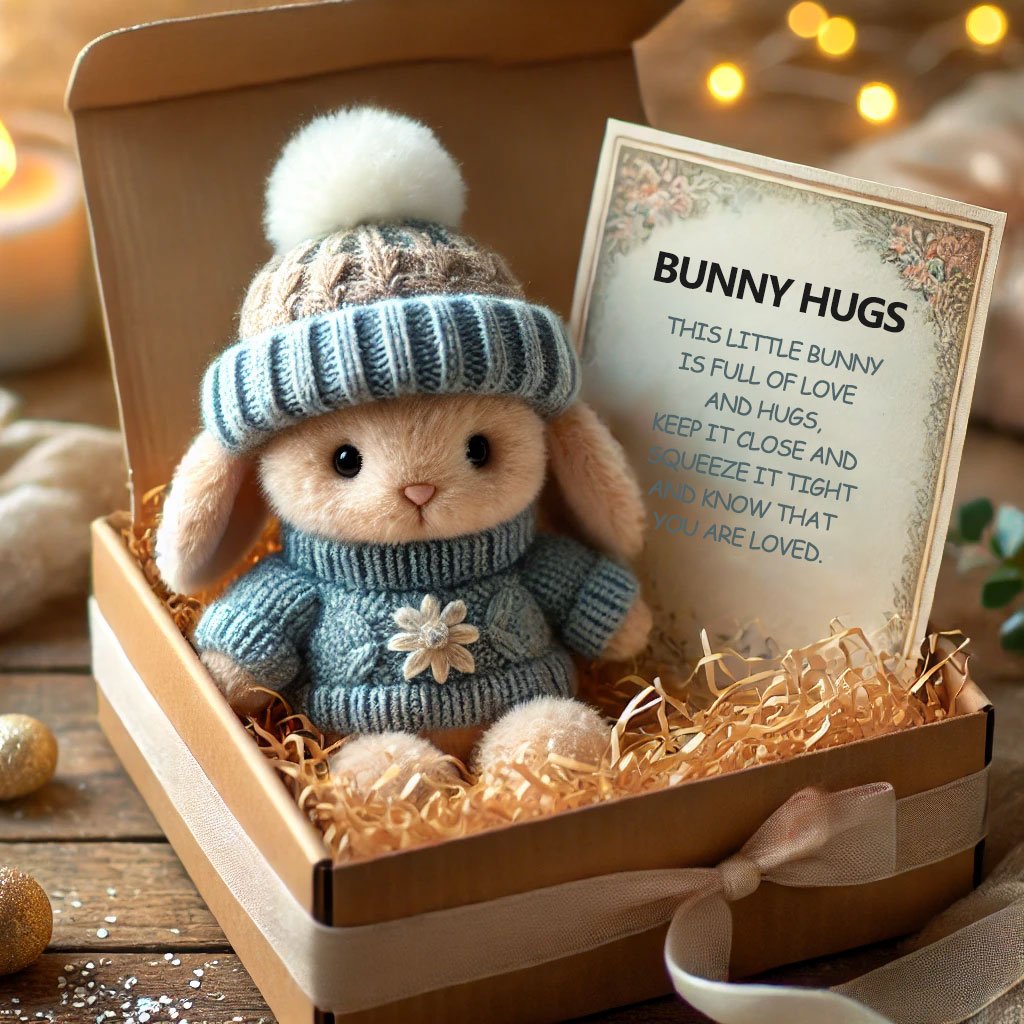 🐇Мини зайче прегръща сладък великденски подарък🎁