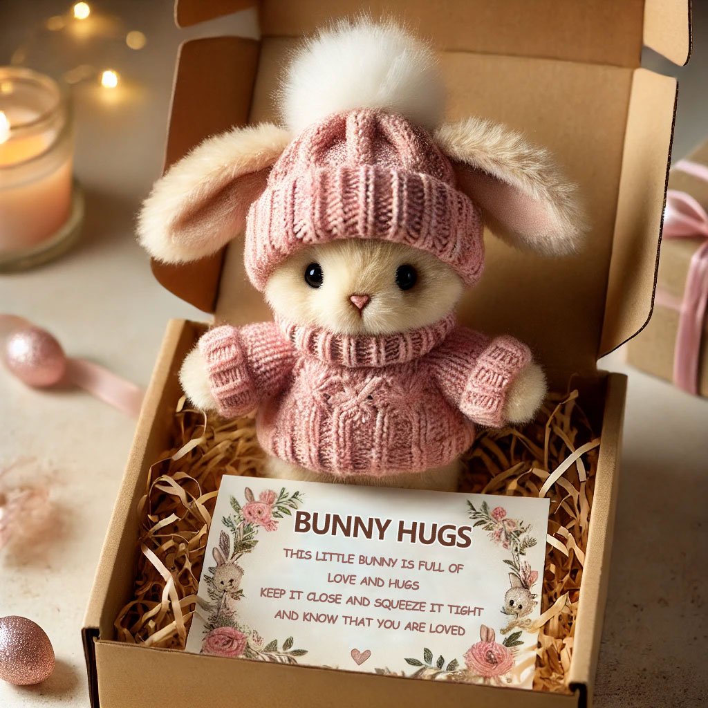 🐇Мини зайче прегръща сладък великденски подарък🎁