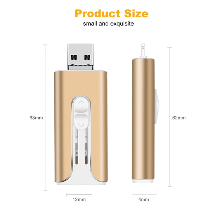 32~256GB Micro USB + 8-пинов + USB 3.0 4 в 1 U-диск за мобилен телефон, компютър