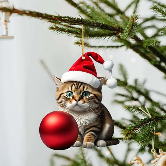 🎄10 броя 😻Котешки коледни украси за елха✨ Висящи котешки украси