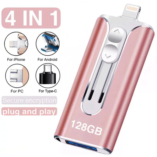 32~256GB Micro USB + 8-пинов + USB 3.0 4 в 1 U-диск за мобилен телефон, компютър