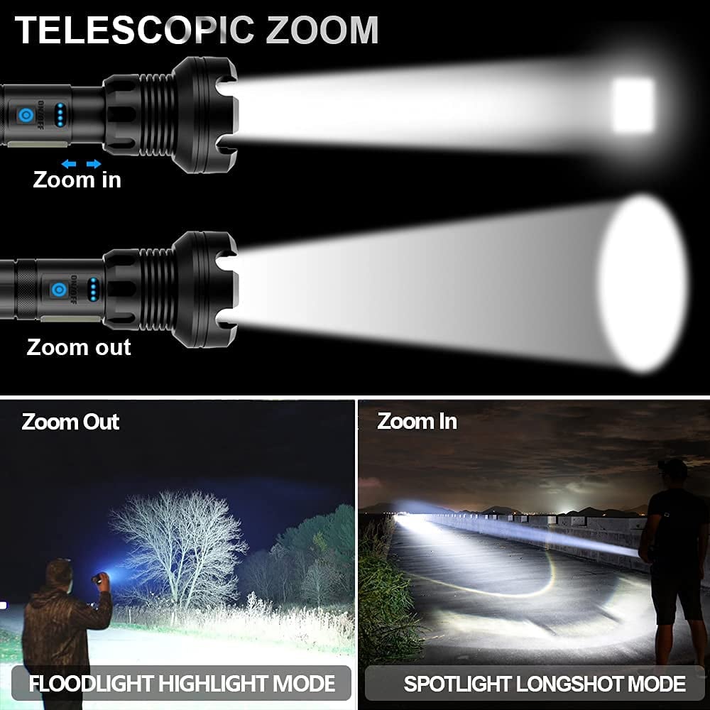 Akumulatorowa latarka laserowa LED o mocy 90000 lumenów